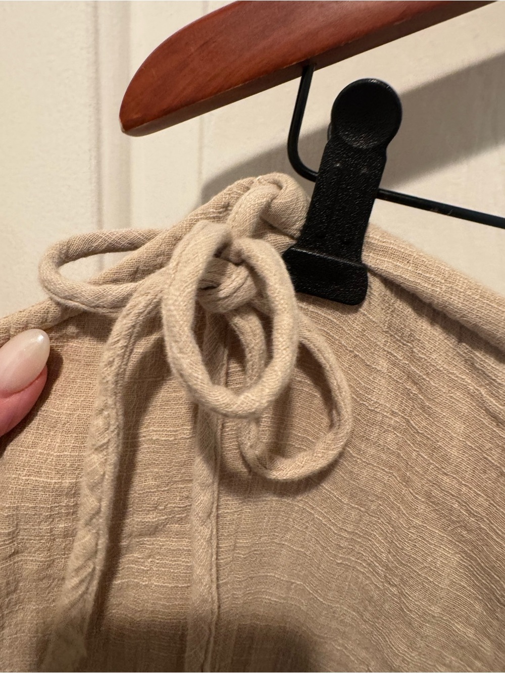 Rusty Beige Gauze Linen Wide-Leg Pants Size XL - Picture 5 of 16